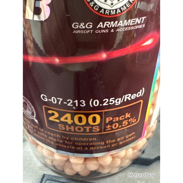 Billes tra�antes rouge airsoft 6 mmPot de 2400 en 0,25