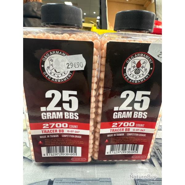 Lot de deux pots de billes tra�antes rouge