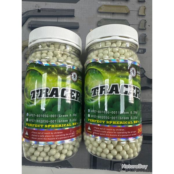 Lot de deux pots de 2400 billes traantes verte