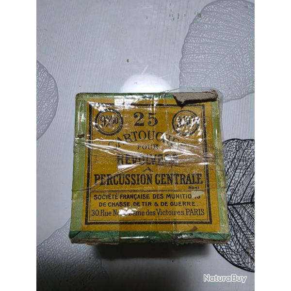 BOITE CARTON VIDE - 25 CARTOUCHES POUR REVOLVER - CAL 380 - PERCUSSION CENTRALE