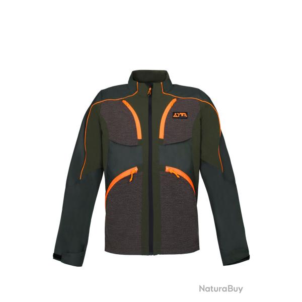VESTE EN NYLON �LASTIQUE - DEFENCE MAN JACKET - ZOTTA FOREST - vert avec des d�tails orange