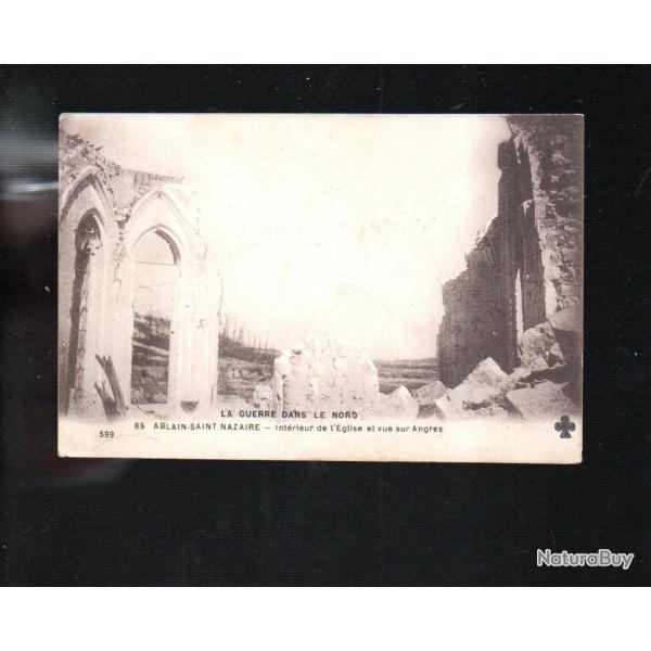 ablain saint nazaire int�rieur de l'�glise et vue sur angres la guerre dans le nord