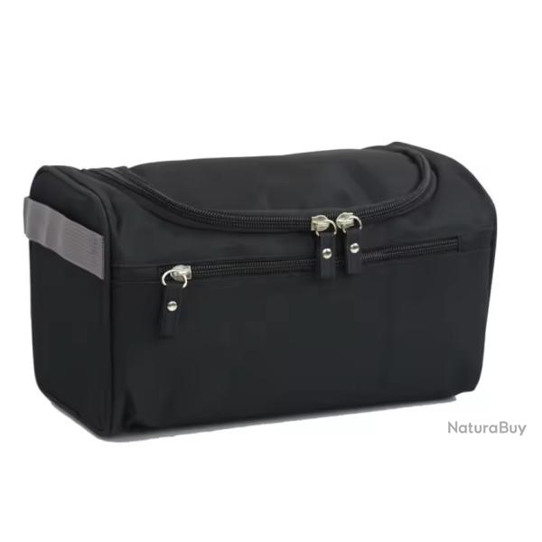 Trousse de Toilette Suspendue Unisexe - Spacieuse & lgante - Voyage Noir 25 x 15 x 14