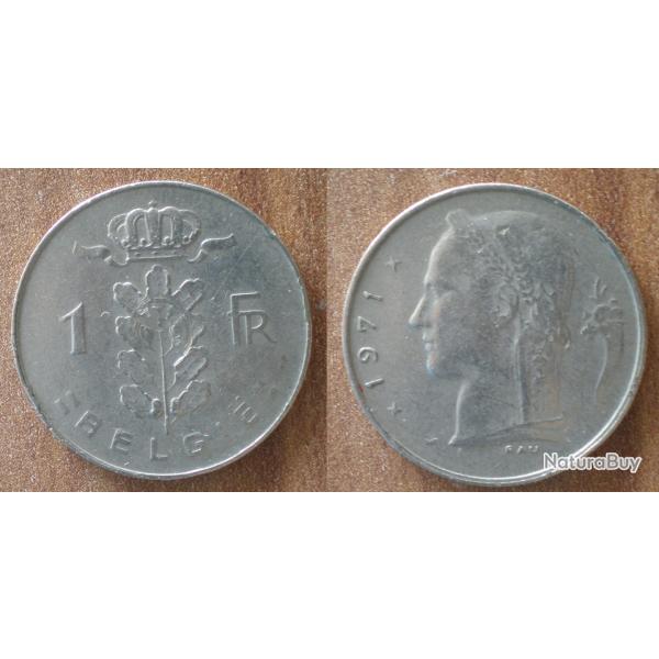 Belgique 1 Franc 1971 Piece Francs