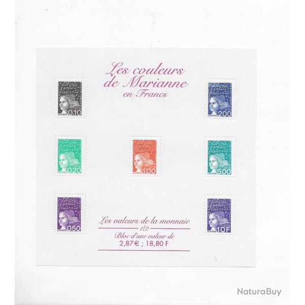 bloc postal de timbres neufs de France 4