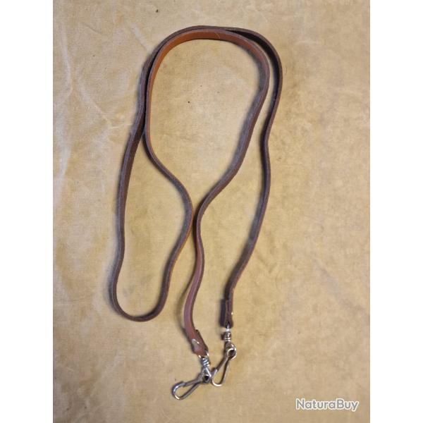 Sangle en cuir pour corne ou trompe de chasse