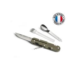 Couteau Bivouac Multifonction - Made in France Vert
