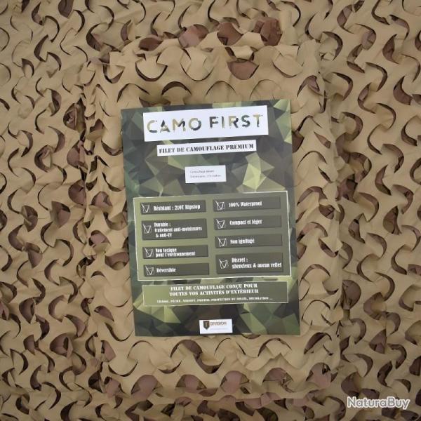 Filet de camouflage � la d�coupe Camo First (2m de large) - Beige clair/Beige fonc� Beige