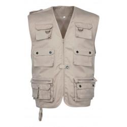 Gilet REPORTER Multipoches Beige