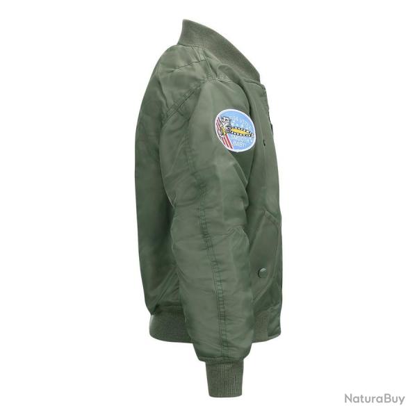 Bombers Aviateur Enfant avec �cussons Vert