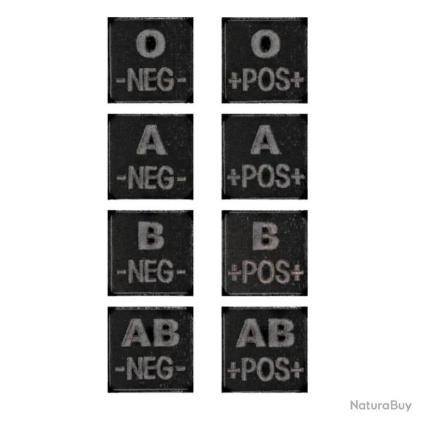 Patch Groupe Sanguin Tissu - Noir A pos