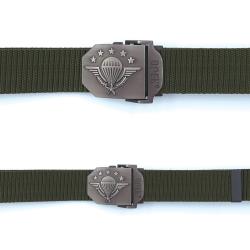 Ceinture boucle grav&eacute;e PARA - Vert