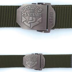 Ceinture boucle grav&eacute;e TDM - Vert