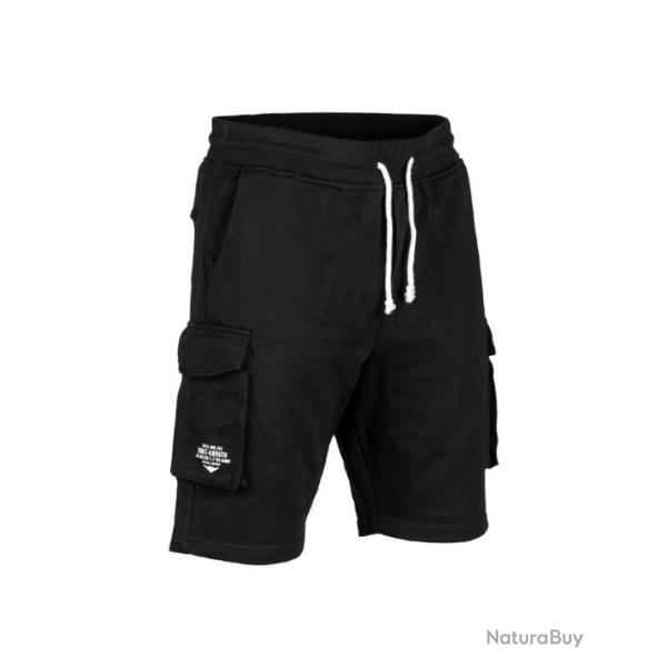 Short de surv�tement en coton Multipoches Noir
