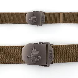 Ceinture boucle grav&eacute;e LEGION - Beige