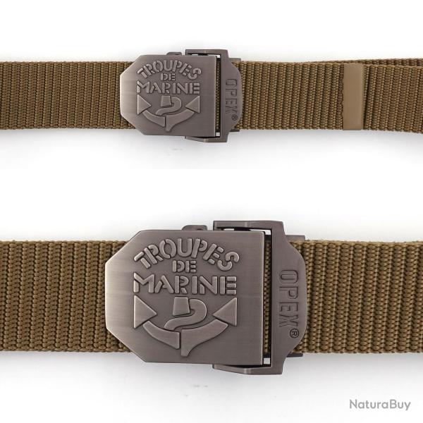 Ceinture boucle grav�e TDM - Beige