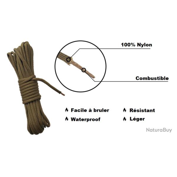 Paracorde Fire de survie - 10m - Beige