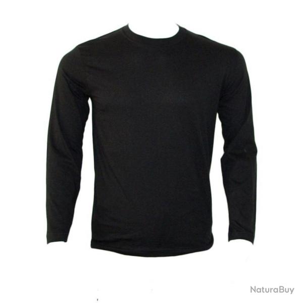 Tee shirt Manche Longue 100 Coton Noir