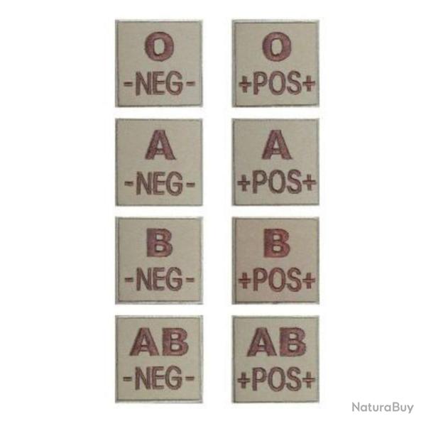 Patch Groupe Sanguin Tissu - Beige O pos