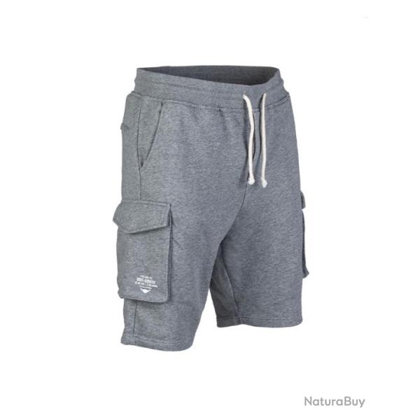 Short en coton Multipoches Gris