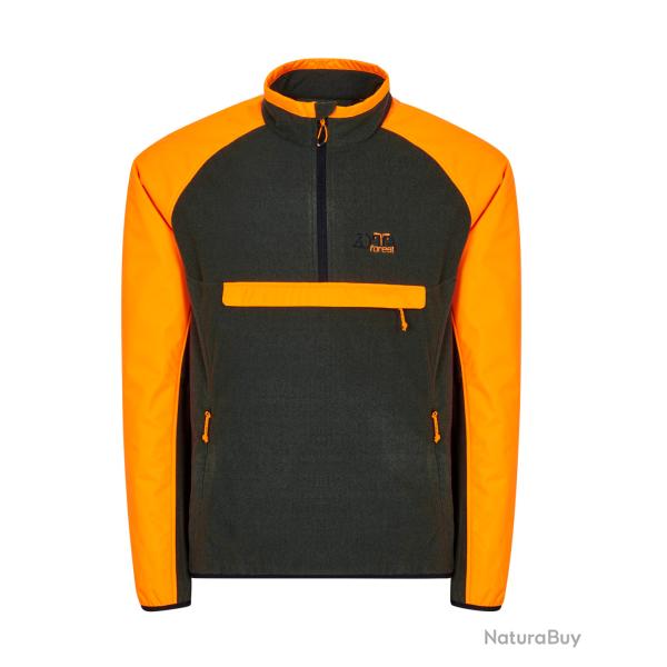 POLAIRE HALF-ZIP MELANGE RENFORC�E - STONE MAN FLEECE - ZOTTA FOREST - Vert avec manches orange