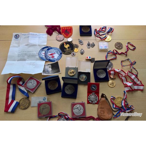 Lot m�dailles handisport natation ann�es 70-80