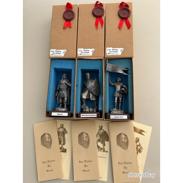 Lot de trois �tains du graal