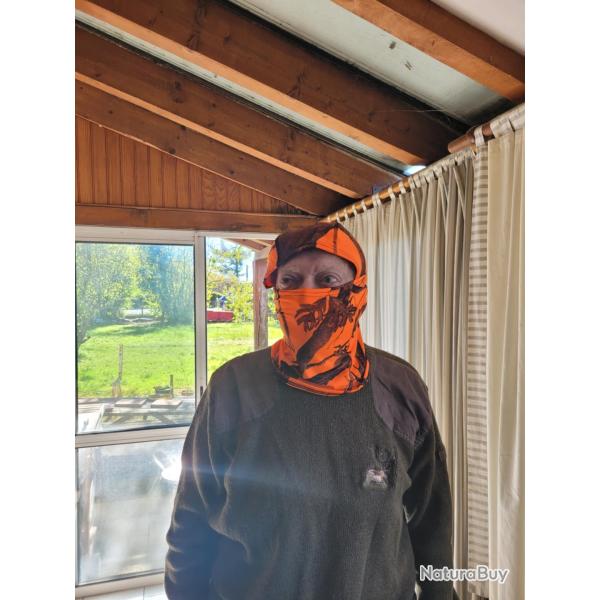 CAGOULE de CAMOUFLAGE FLUO pour la chasse