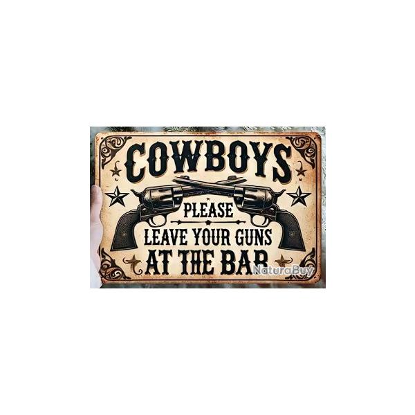 Plaque d�corative vintage S cowboys LIVRAISON GRATUITE