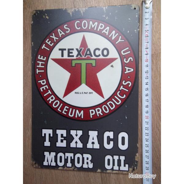 Plaque m�tal collection vintage plate 20 x 30 cm : TEXACO Motor Oil