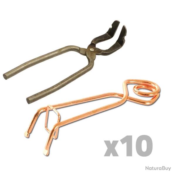 Lot de 10 pi�ges � taupes Putange traditionnels en acier cuivr� + pince