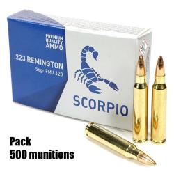 Munitions STV SCORPIO calibre 223 Rem FMJ 55gr - 3.6g x500 