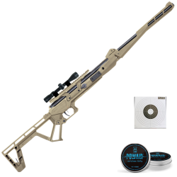 Pack Carabine &agrave; air Black Bunker BM8 - Cal.4.5 mm - Tan et accessoires