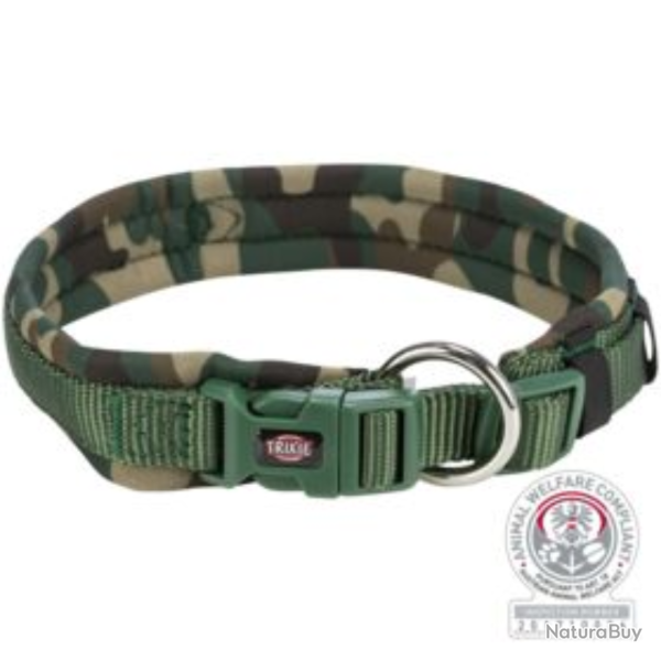 Collier pour chien avec doublure n�opr�ne camouflage - TRIXIE L/XL