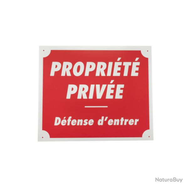Panneau propri�t� priv�e d�fense d'entrer dim 25 x 30 cm en polypropyl�ne alv�olaire