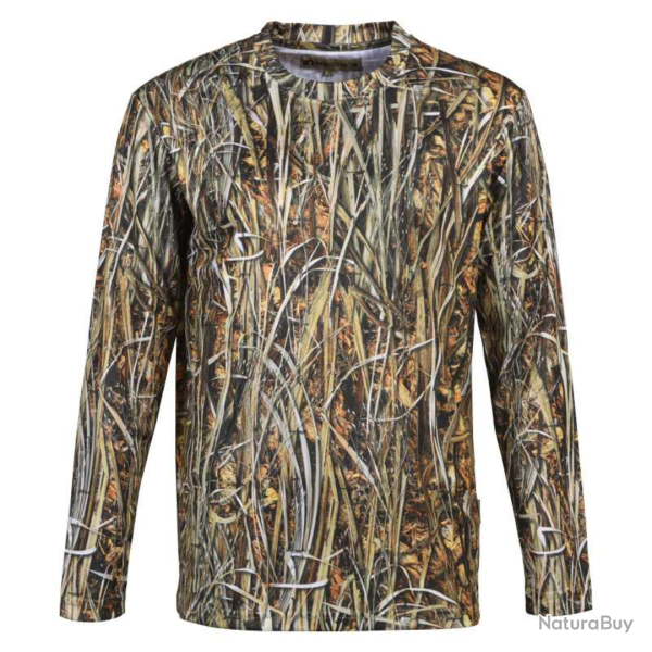 T Shirt manches longues de chasse roseaux Ghostcamo Percussion