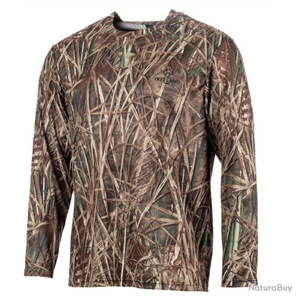 Tee shirt de chasse manches longues roseaux TREELAND