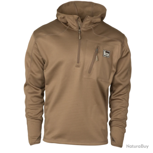 Sweat de chasse � capuche polaire marron BANDED