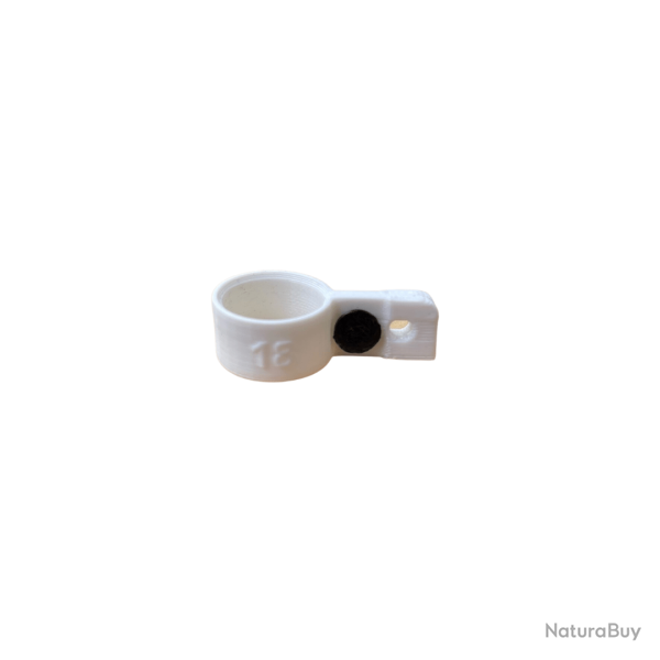 Bague d'attache souple pour appelant Oie Cendr�e, Oie des Moissons diam�tre 18mm avec fixation Blanc