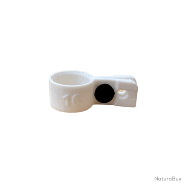 Bague d'attache souple pour appelant Oie Rieuse diamtre 16mm avec fixation Blanc