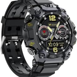 Montre Connect&eacute;e Android 10 5G AMOLED GPS Double Cam&eacute;ra 8Go 128Go WiFi Bluetooth Carte SIM Noir