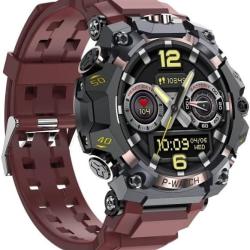 Montre Connect&eacute;e Android 10 5G AMOLED GPS Double Cam&eacute;ra 8Go 128Go WiFi Bluetooth Carte SIM Dor&eacute; Red