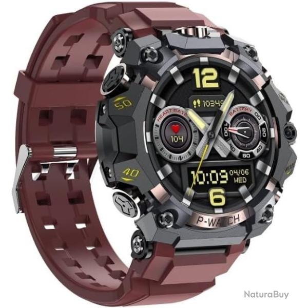 Montre Connect�e Android 10 5G AMOLED GPS Double Cam�ra 8Go 128Go WiFi Bluetooth Carte SIM Dor� Red