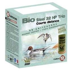 25 cartouches BIO STEEL 32 HP 32G Bourre bio Cal 12/70 Pb.Trio JOCKER