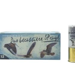 10 cartouches Duo B&eacute;cassi&egrave;re SP Ray&eacute; 34Gr Bourre piston Cal. 12/70 JOCKER
