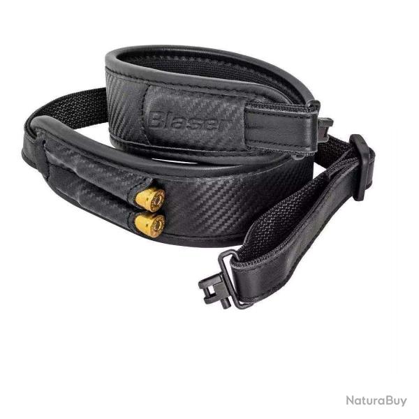Bretelle Carbone et Cuir Noir BLASER