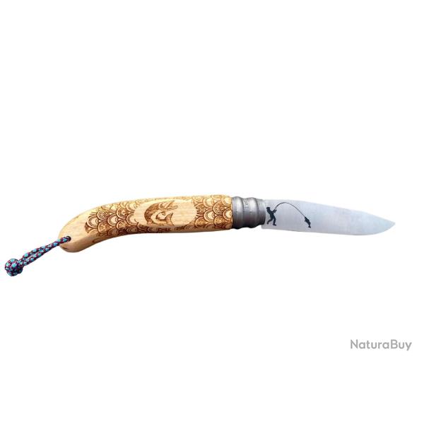 Couteau bois de h�tre mod�le P�cheur Bredouille GRAVOO