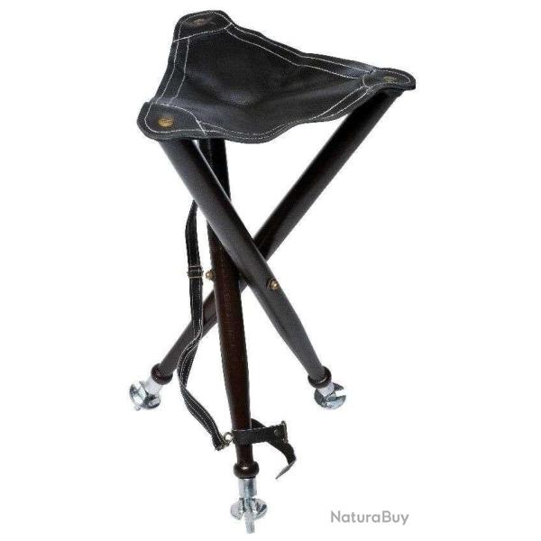 Tr�pied bois et cuir avec pics - 65 cm JANUEL