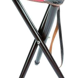 Tr&eacute;pied bois et cuir avec bande fluo - 65 cm JANUEL