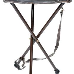 Tr&eacute;pied m&eacute;tal et cuir - 65 cm JANUEL